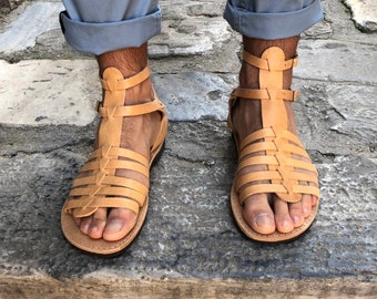 Gladiator Sandals Men, Leather Sandals, Summer Sandals, Greek Sandals, Gift for Him, Made from Genuine Leather in Greece.