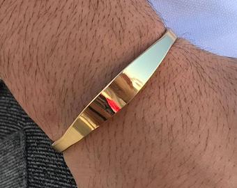 Men&#39;s Bracelet, Gold Bangle Bracelet, Bangle Bracelet Men, Cuff Bracelet Men, Gift for Him, Made in Greece, by Christina Christi Jewels.