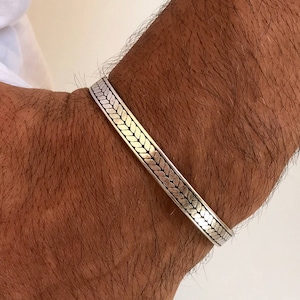 Bracelet homme, Bracelet jonc homme, Bracelet jonc argent, Bracelet manchette homme, Cadeau pour lui, Fabriqué en Grèce, par Christina Christi Jewels. image 6