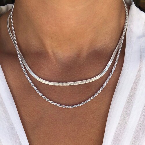 Silver Necklace Silver Chain Necklace 