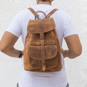 Leather Backpack, Mens Backpack, Leather Rucksack Men, Office Bag, Travel Bag, Made in Greece by Christina Christi Jewels, EXTRA LARGE.