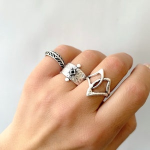 Handmade Silver Ring, Women&#39;s Silver Ring, Handcrafted Silver Band, Dainty Silver Rings, Silver Bands, Gift for Her, Made in Greece.