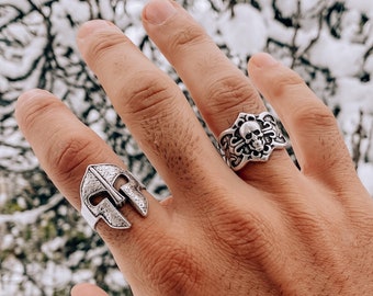 Mens Rings, Silver Rings Men, handmade Rings, Silver Skull Ring, Silver Rings, Gothic Ring, Gift for Him, Made in Greece.