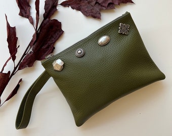 Leather Clutch, Evening Clutch, Small Purse, Everyday Bag, Leather Wallet , Made from Full Grain Leather - Smart n Petit