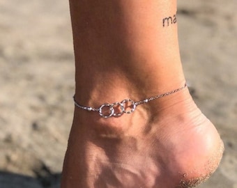 Handmade Anklet, Silver Anklet, Syerling Silver Ankle Bracelet, Greek Beach Anklet, Summer Jewelry