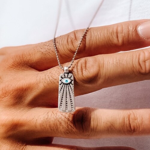 Men's Evil Eye Necklace Mens Necklace Jewelry for Him Etsy