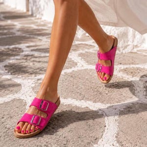 Slip On Sandals, Leather Sandals, Women Sandals, Summer Shoes, Made in Greece