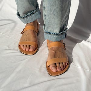 Greek Leather Sandals, Mens Sandals, Brown Flats, Summer Sandals, Women Shoes, Gift for him. image 6