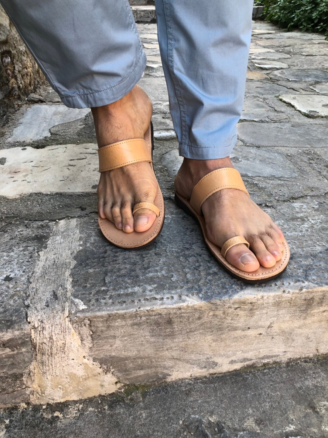 Mens Leather Sandals Toe Ring Sandals Greek Sandals Mens - Etsy