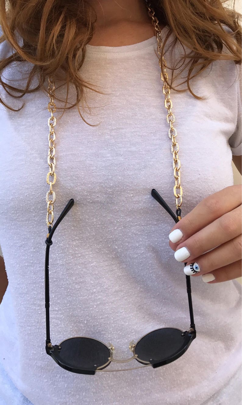 Gold Glasses Chain Sunglasses Chain Necklace Gold Sunglasses Etsy