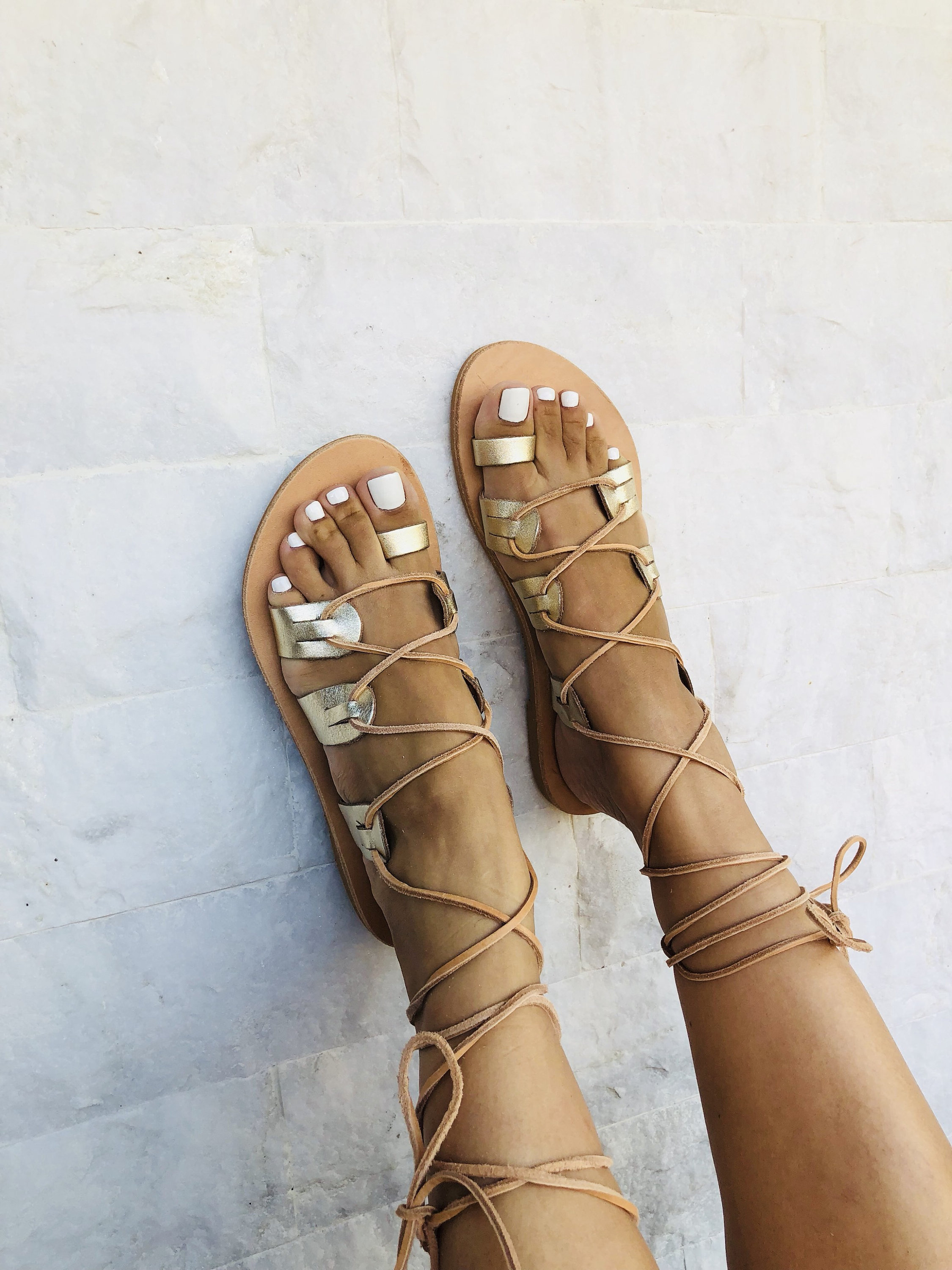 Ancient Greek leather sandals in Natural tan color, elegant gladiator –  Sparta Novelty