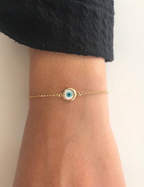 Silver Evil Eye Bracelet – Upsera Jewelry
