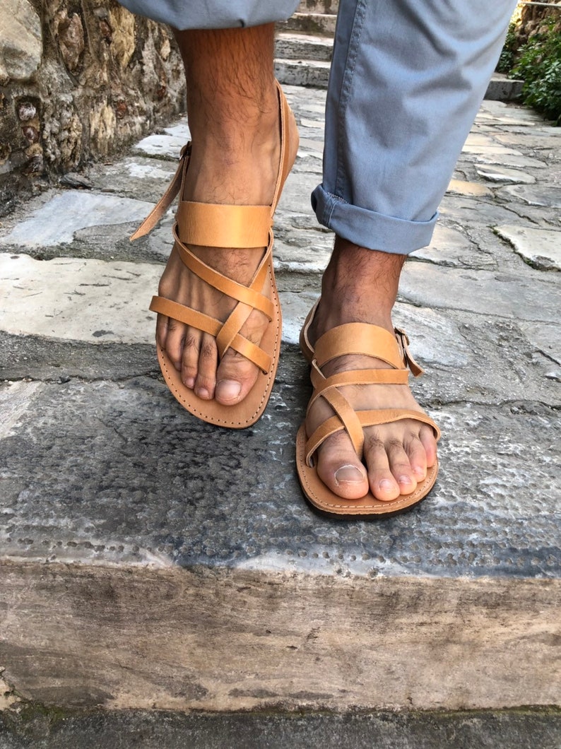 Slingback Sandals, Mens Leather Sandals, Greek Sandals, Summer Sandals, Mens Sandals, Made from Genuine Leather in Greece.