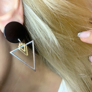 Triangle Earrings, Geometric Earrings, Clip On Earrings, Geometric Jewelry, Simple Dainty Everyday Earrings, Gift for Her, Made in Greece. image 5