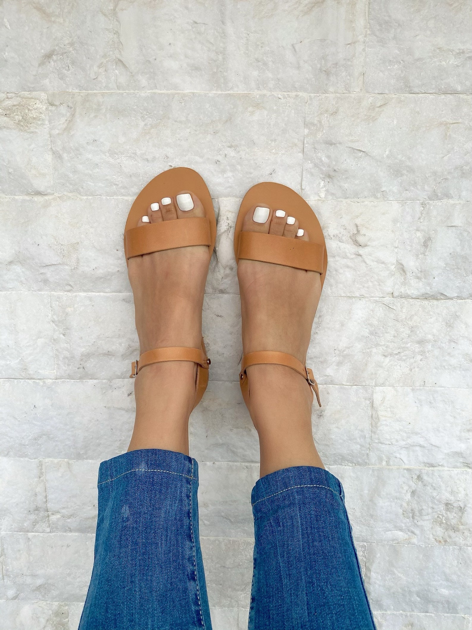 Brown Sandals Women Leather Slingback Sandals Summer | Etsy