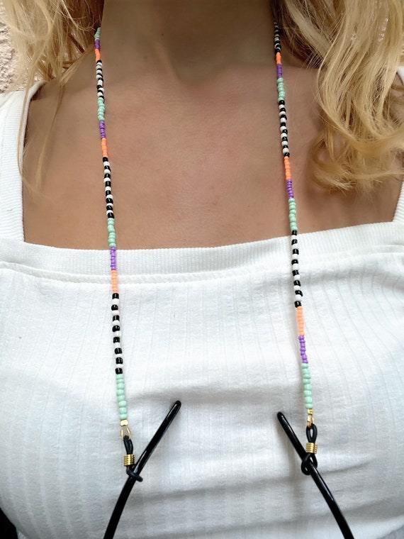 DIY Cordon Lunettes avec des perles colorées ou noires et dorées - Perles &  Co