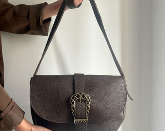 Braune Ledertasche, Leder Umhängetasche Frauen, Crossbody Tasche, Frauen Schulter Geldbörse, handgemachte Handtasche, Vollleder, Geschenk für sie.