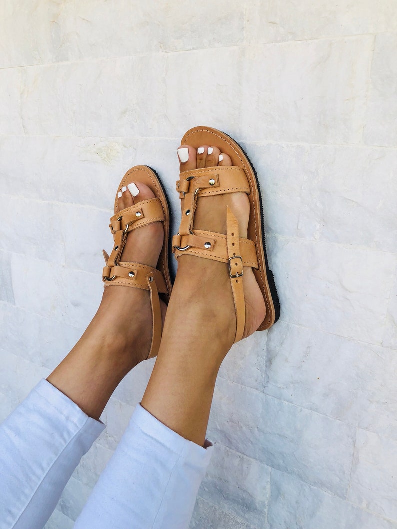 Summer Shoes Women Leather Sandals Gladiator Sandals Made from 100/% Genuine Leather.