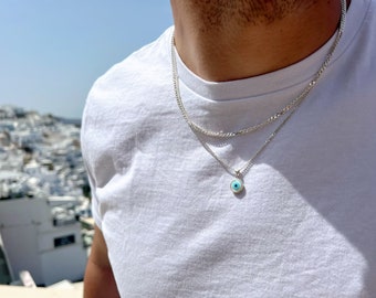 Evil Eye Necklace Men - Etsy
