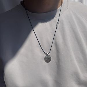 Silver Compass Necklace, Mens Necklace, Compass Pendant, Silver Necklace, Compass Charm, Compass Jewelry, Gift for Him, Made in Greece.