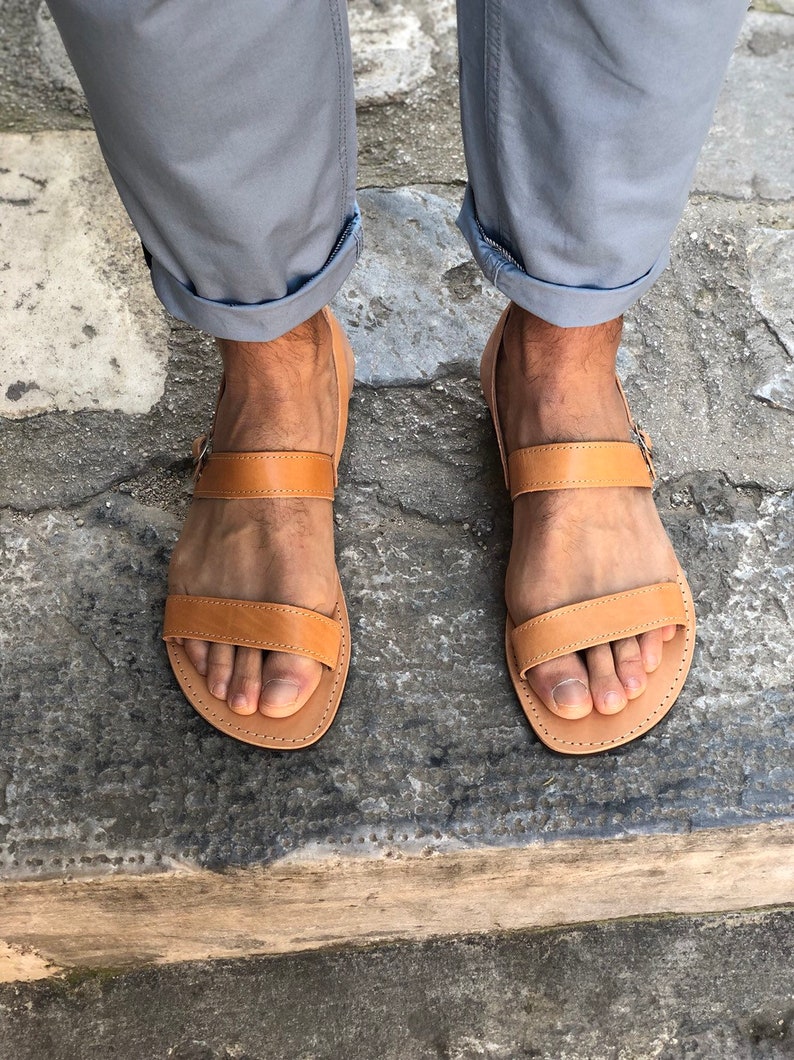 Greek Sandals Men Leather Sandals Mens Sandals Brown | Etsy