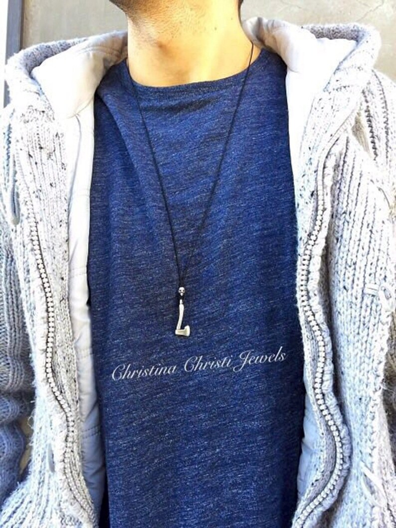 Mens Necklace Axe Silver Necklace Mens Jewelry Gift for Etsy