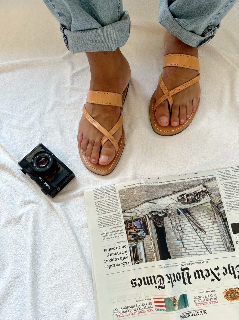 Mens Sandals, Handmade Leather Sandals Men, Greek Summer Shoes, Mens Beach Sandals. image 8