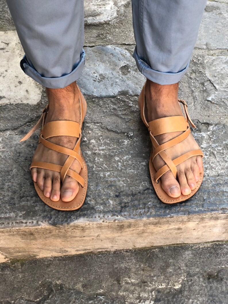 Slingback Sandals Mens Leather Sandals Greek Sandals Summer | Etsy