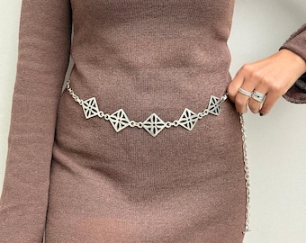 Silver Chain Belt, Women Belt, Metal Belt, Adjustable Belt, Fashion Accessories by Christina Christi