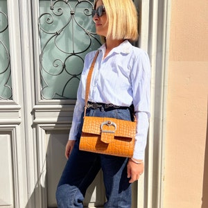 Bolso de hombro de cuero para mujer, bolso bandolera bohemio, bolso de cuero marrón, bolso de mujer, regalo para ella, hecho de cuero de grano completo - Hasta la Vista