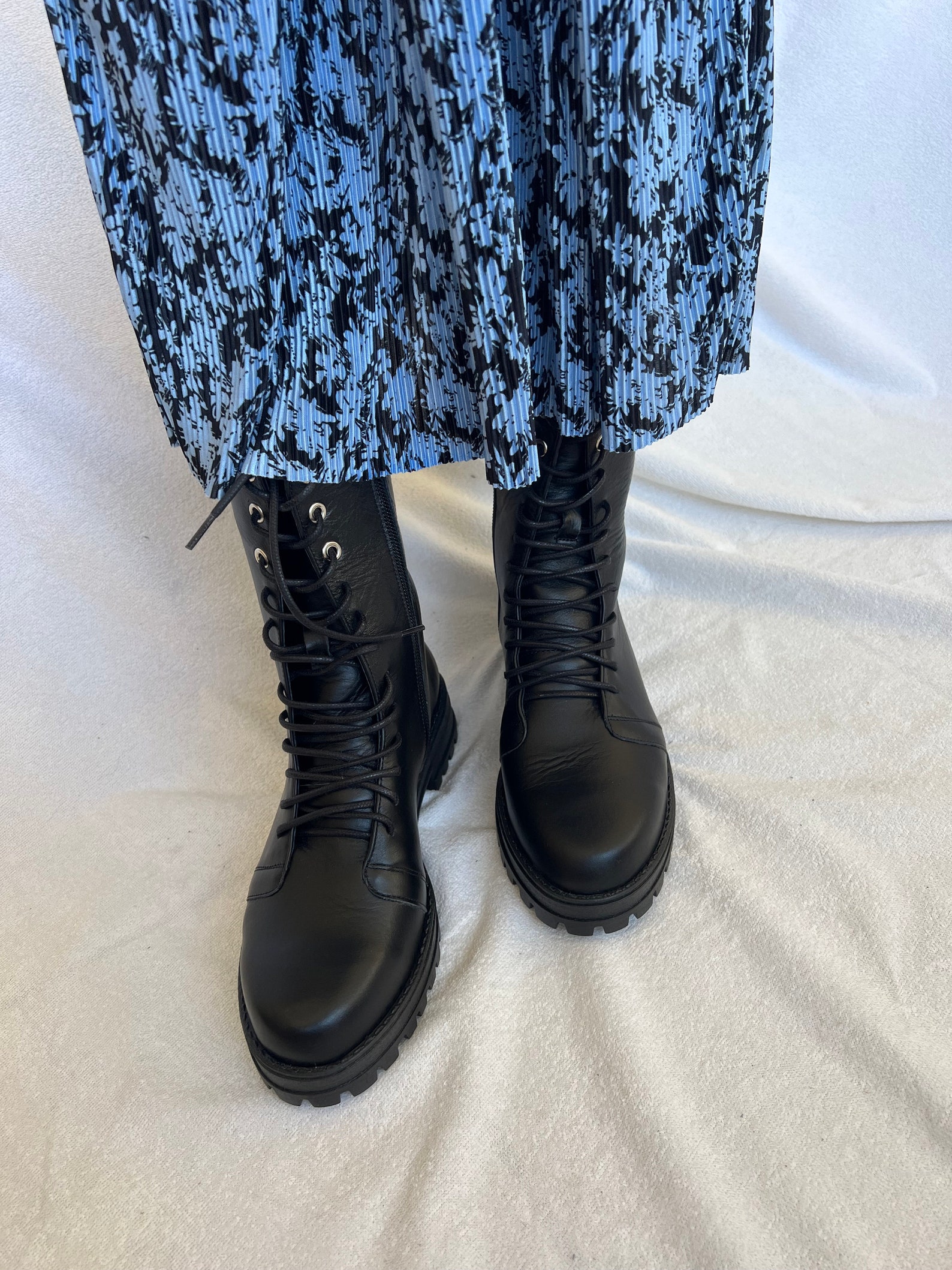 Black Leather Combat Boots Women Winter Boots Black Boots Etsy