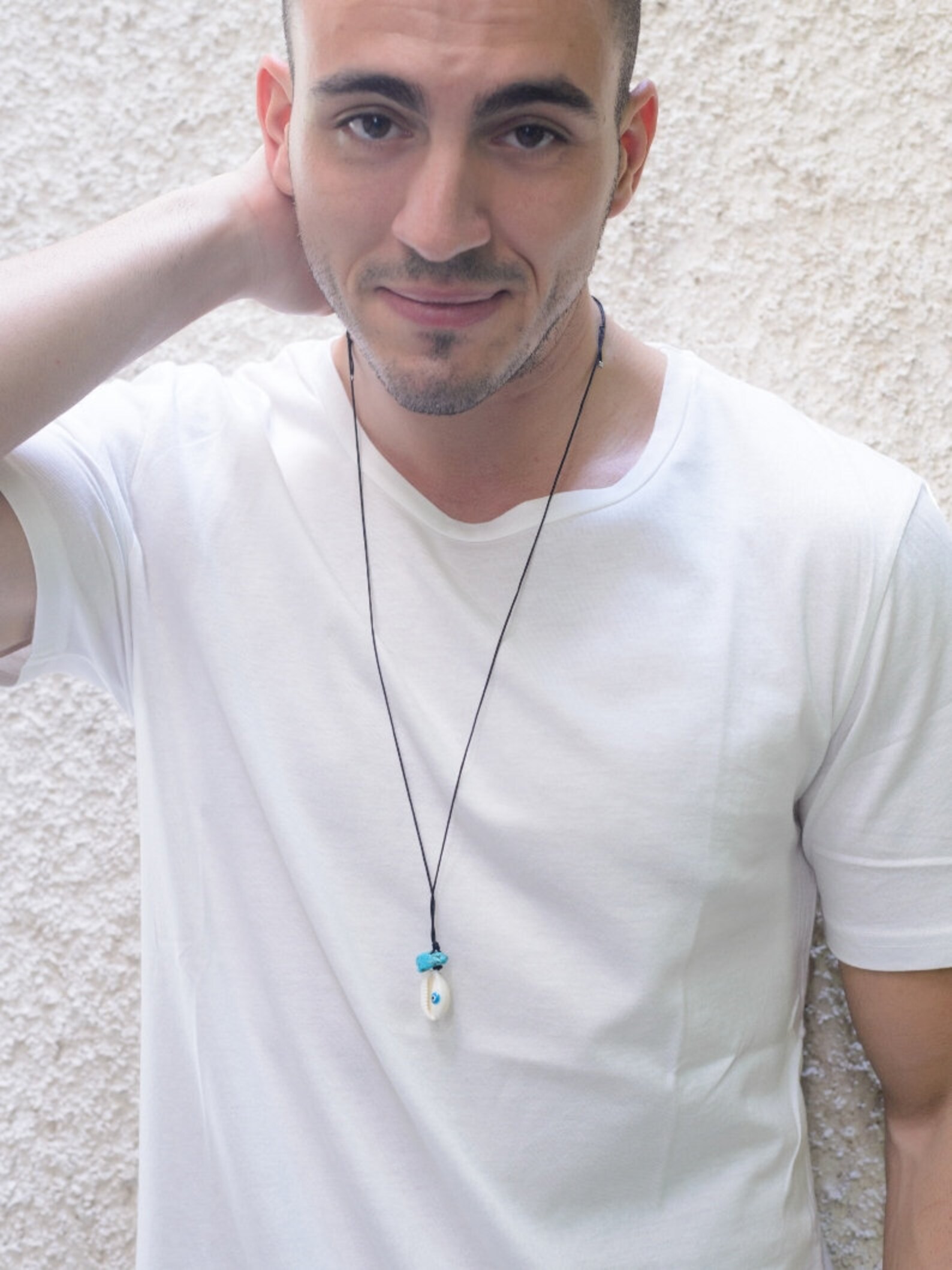 Evil Eye Necklace Mens Evil Eye Jewelry Shell Necklace Mens Etsy