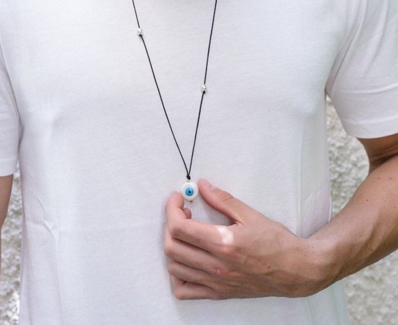Evil Eye Necklace Men Evil Eye Pendant Mens Necklace Mens