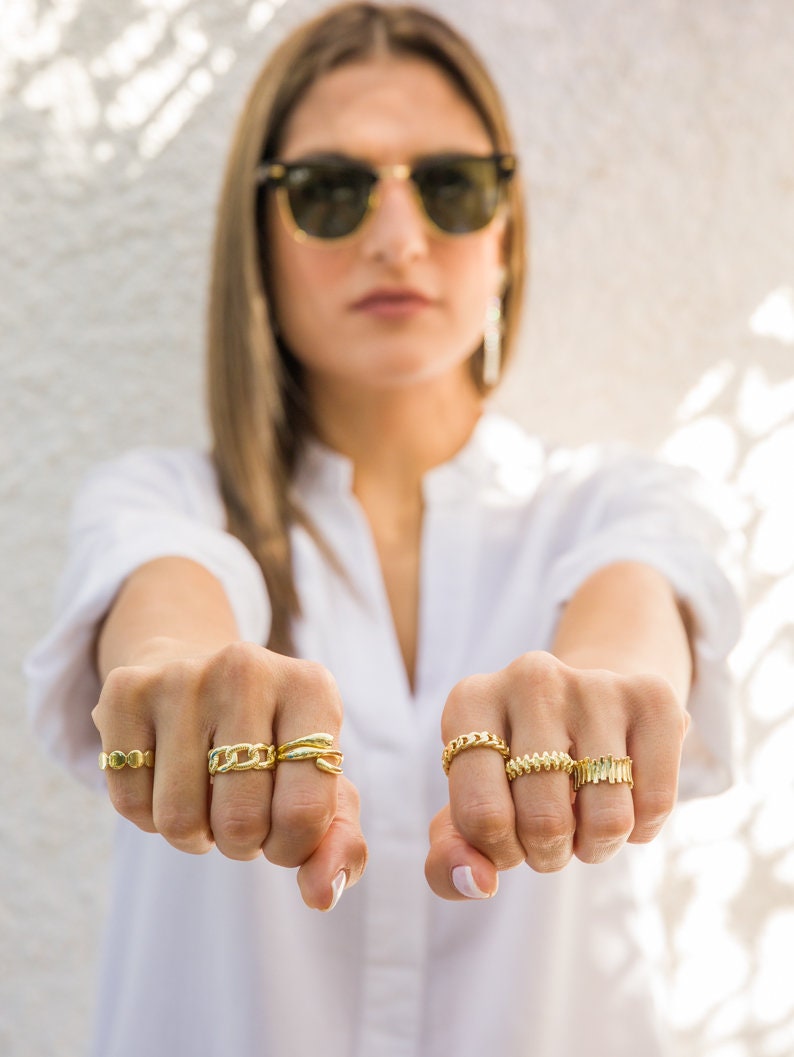 Rings Women, Gold Stackable Rings, Gold Band, Statement Rings, Adjustable Rings, Gold Rings, Stacking Ring, Gift for Her. image 3