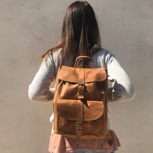 Leather Rucksack, Women's Rucksack, Leather Backpack Women, Office Bag, Travel Bag, Made in Greece from Full Grain Leather, LARGE. image 8