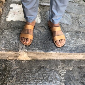 Sandals Men Leather Sandals Slides Sandals Mens Sandals - Etsy