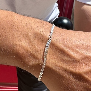 Ancient Greek Bracelet Men, Silver Bracelet Men, Silver Chain Bracelet, Ancient Bracelet, Gift for Men, Made from Sterling Silver 925