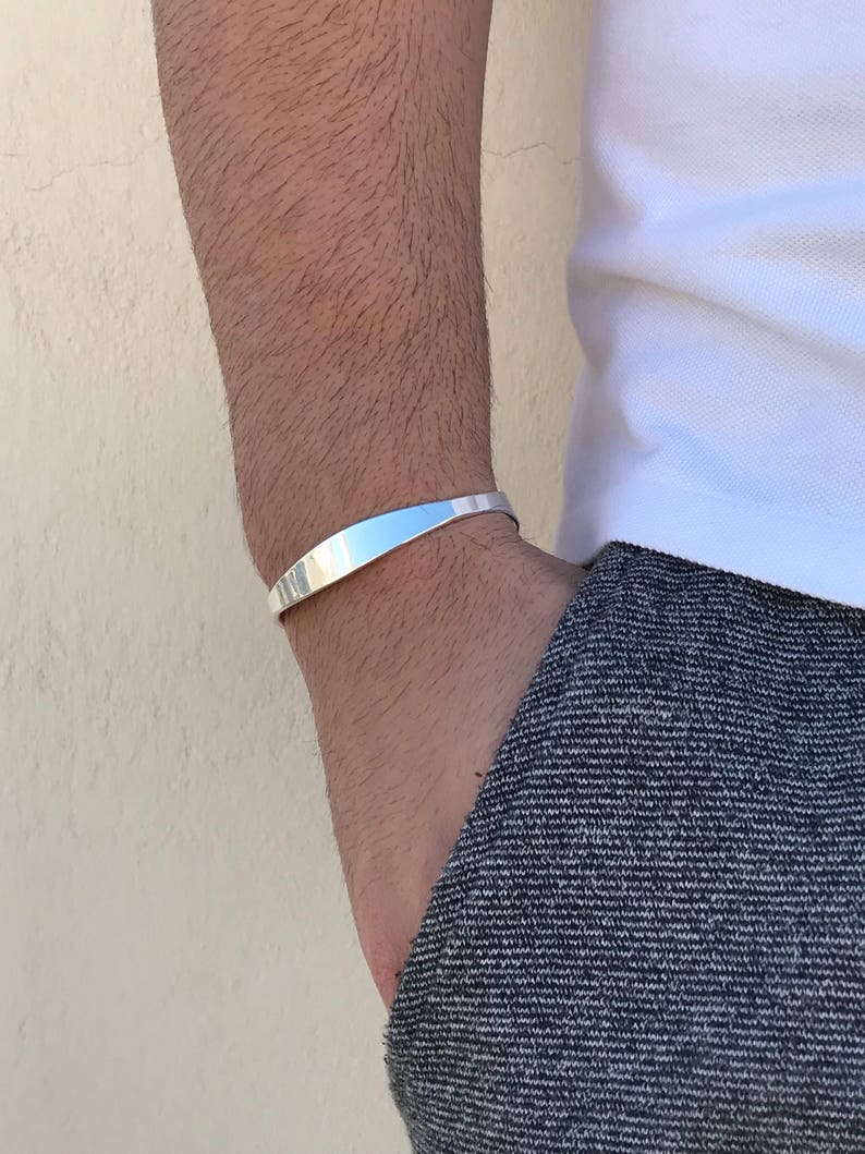 Silver Cuff Bracelet Men's Bracelet Cuff Bracelet Men Etsy