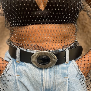 Boho Leather Belt for Women – Handmade Brown Genuine Leather Belt – Bronze Buckle & Loops – Festival Belt – Christina Christi Accessories