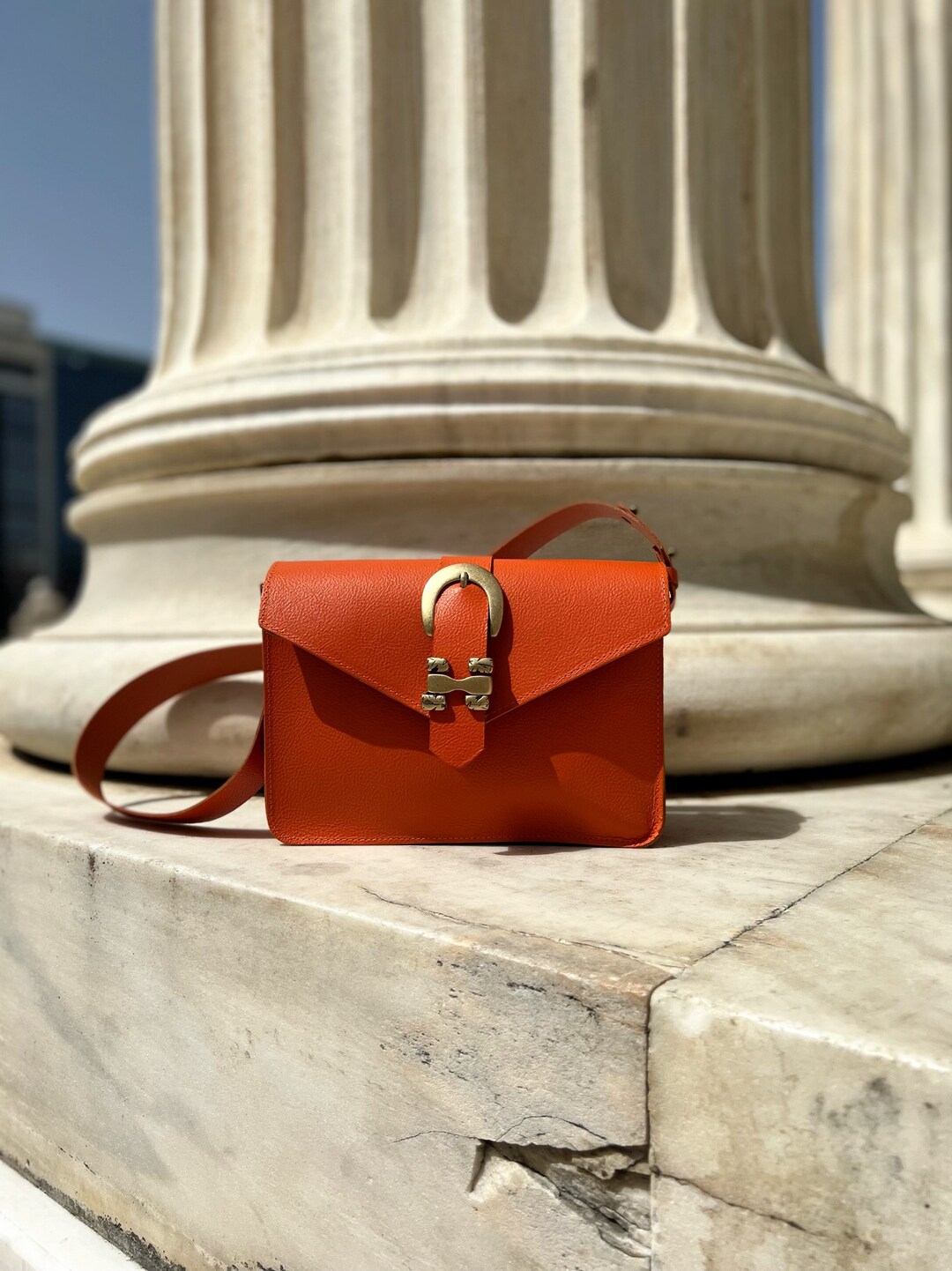 Vibrant Orange Casual Shoulder Backpack - Bold HLE Design