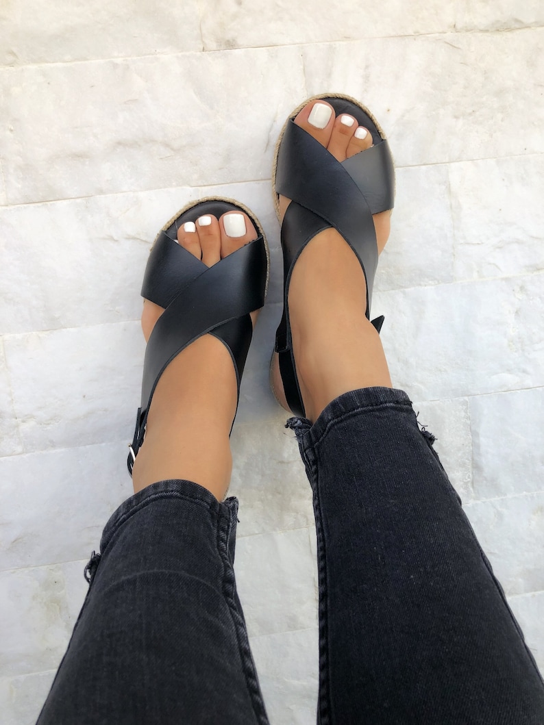 Made from 100/% Genuine Leather in Black Color. Gladiator Sandals Leather Sandals Leather Summer Shoes
