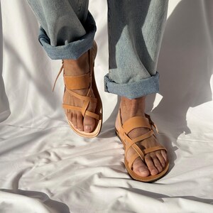 Handmade Leather Slingback Sandals, Mens Sandals, Greek Summer Shoes. image 5