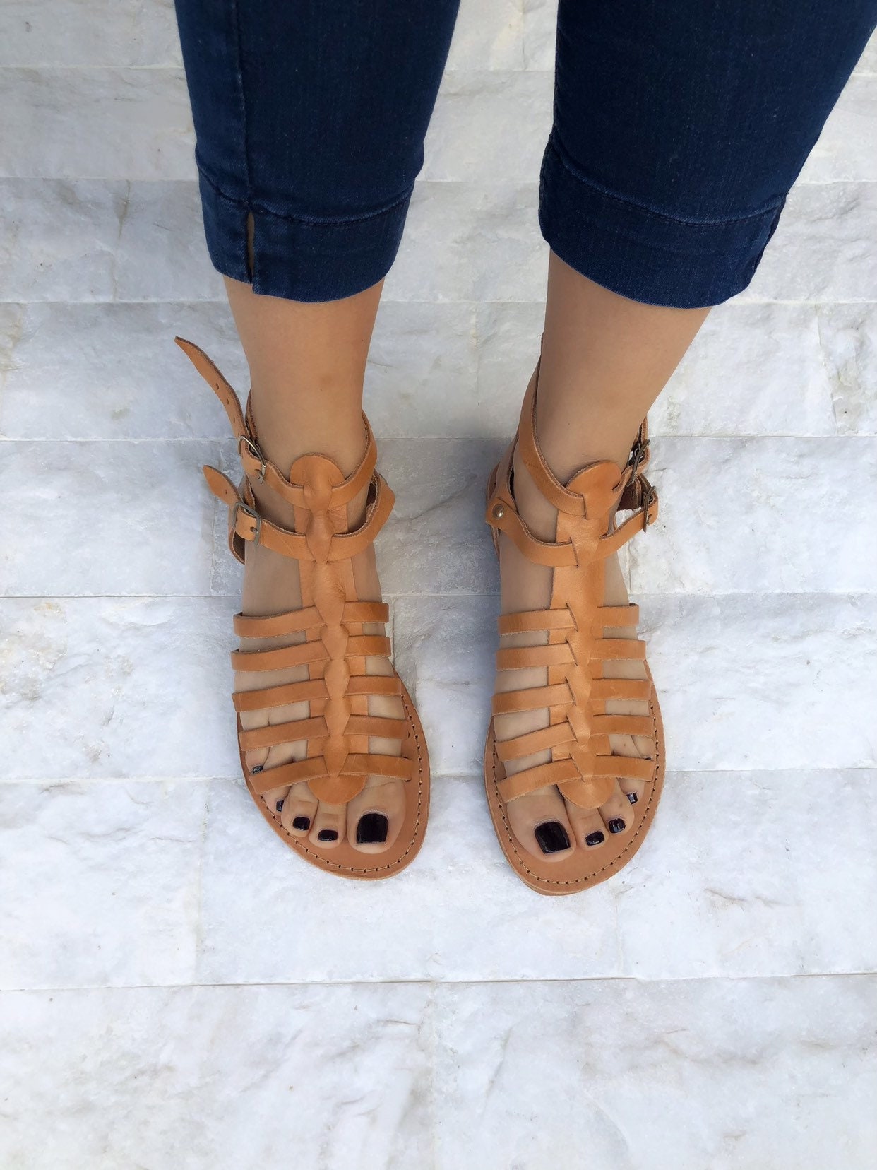 Greek Leather Sandals Gladiator Sandals Brown Sandals - Etsy UK