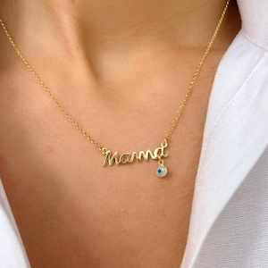 Collier mère en or, collier maman, collier maman, pendentif mère, collier délicat, cadeau pour une mère, en argent sterling 925