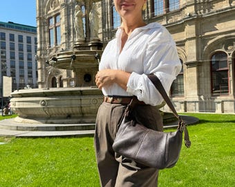 Leder Umhängetasche Damen, Braune Leder Umhängetasche, Crossbody Handtasche, Handgefertigte Handtasche aus Vollleder, Geschenk für Sie.