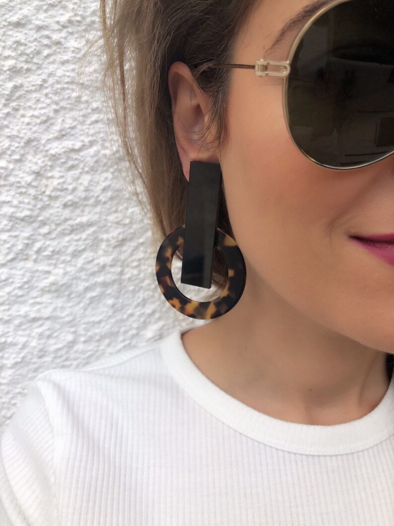 Gift for Her. Hoop Earrings Clip On Earrings Geometric Earrings Modern Earrings Geometric Jewelry Circle Earrings