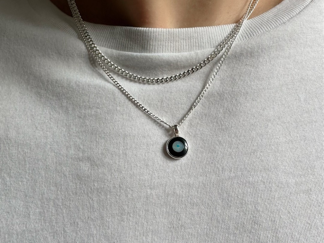 Sterling Silver Evil Eye Necklace Men, Silver Chain Men, Evil Eye Jewelry,  Protection Necklace, Gift for Him, Made From Sterling Silver 925 - Etsy  Denmark