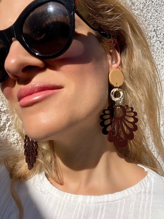 Boho Earrings Dangle Clip on Earrings Drop Earrings Bohemian Earrings Boho Jewelry Statement Earrings Gift for Her Made in Greece. Etsy Australia