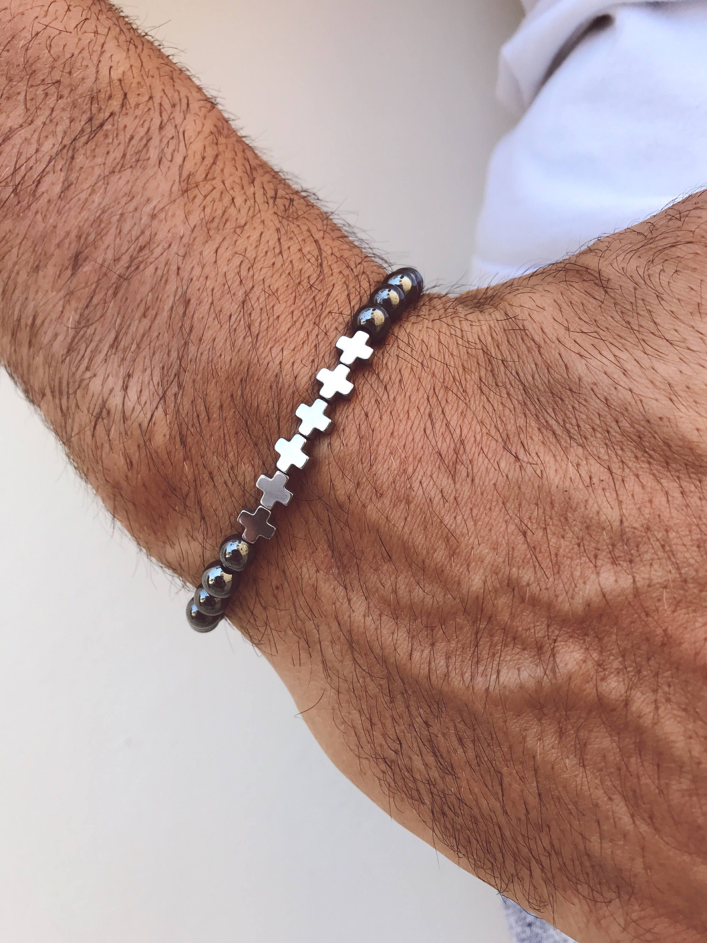 Chrome Hearts Onyx Bead Bracelet - Etsy Chrome Hearts Onyx Bead Bracelet - Etsy