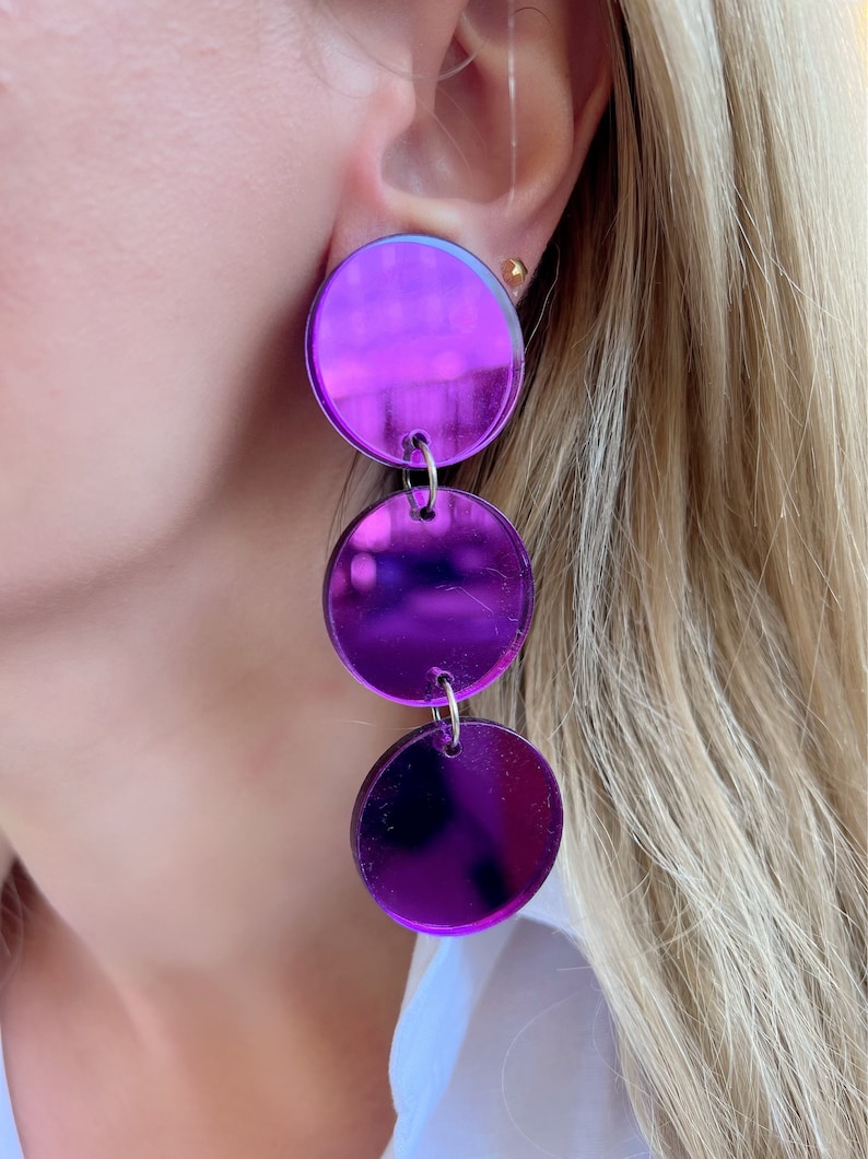 Clip Earrings Long Hoop Earrings Clip on Earrings Modern Etsy